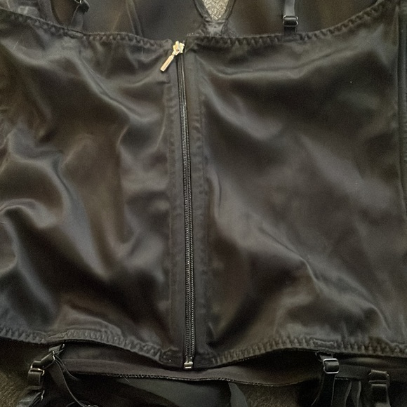 Black Goth Dark Fairy Halloween Bustier Corset w/ ties - Picture 4 of 8